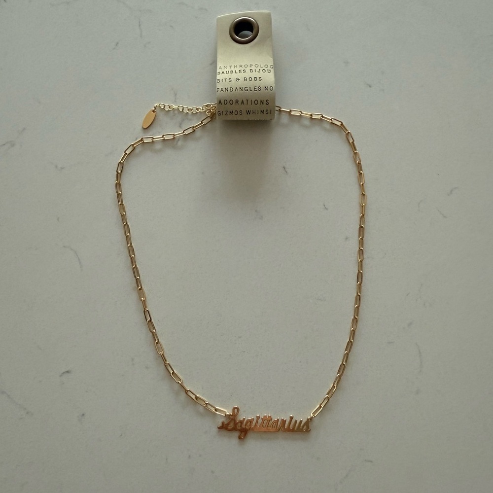 Anthropologie Sagittarius Zodiac Necklace - 14k Gold Plated - NWT - Picture 2 of 5